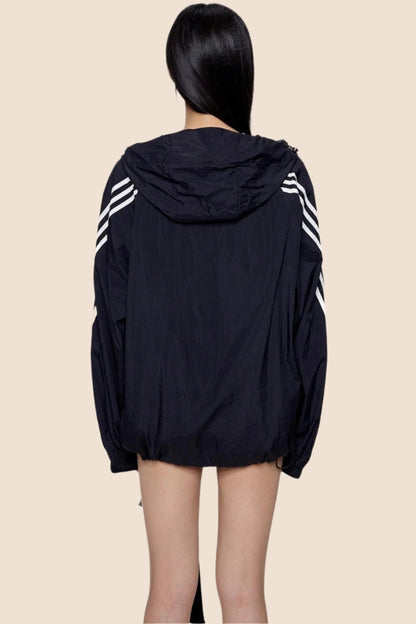 UV Shield Striped Hoodie Jacket