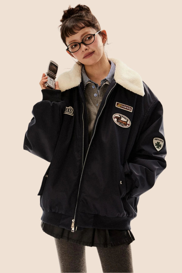 Vintage Lammwolle Baumwolljacke 