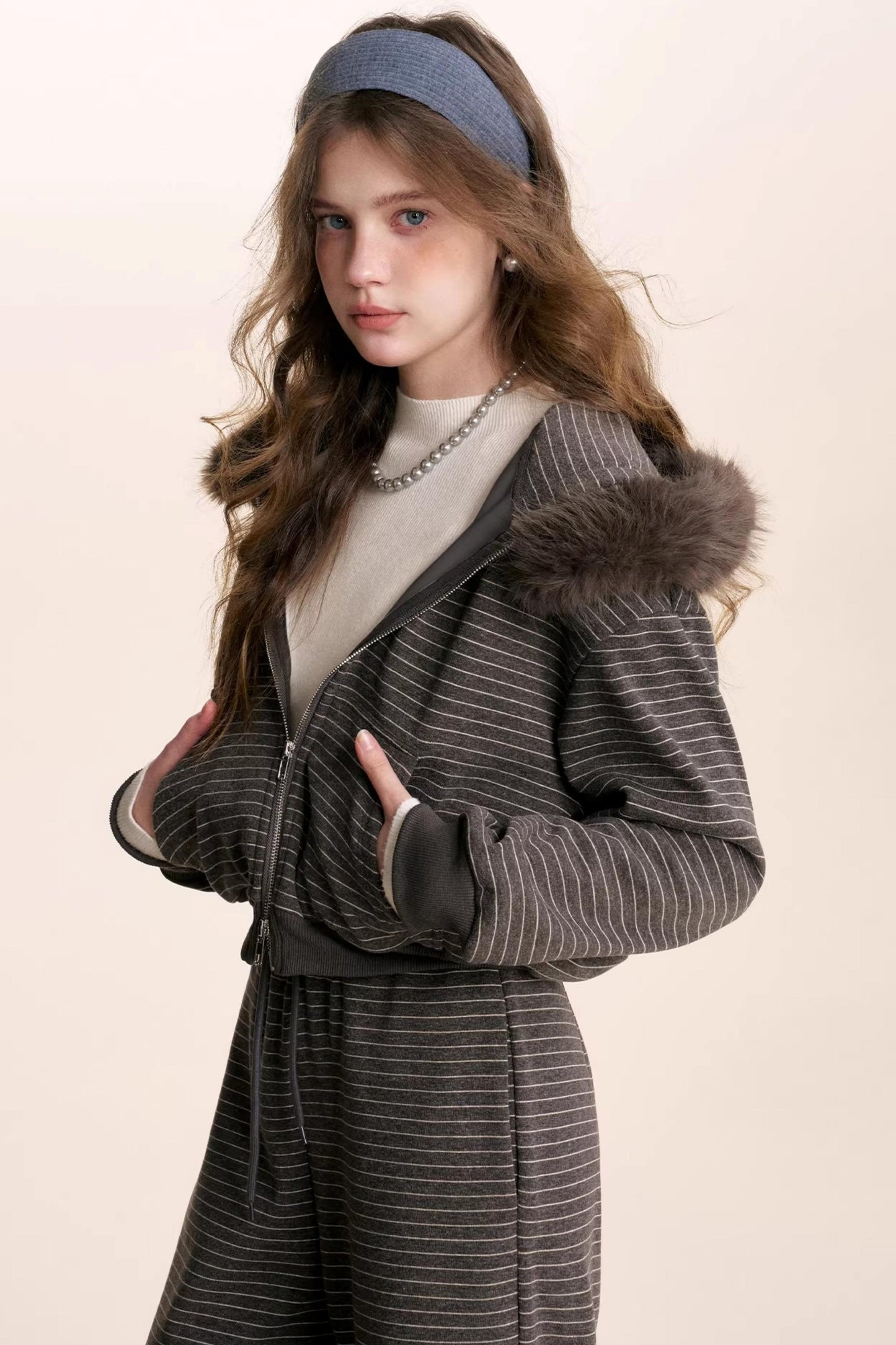 Composite Silver Fox Knit Jacket Set-Up