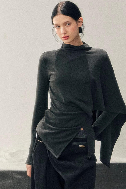 Irregular Waist-Cinching Winter Top