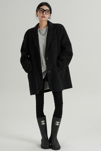 High-End Wool Tweed Suit Jacket