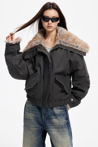 Retro Fur Collar Jacket