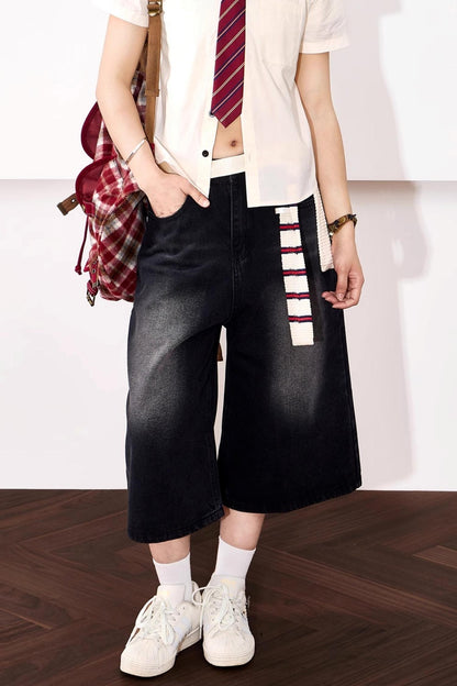 High-Waisted Denim Shorts