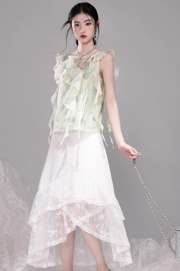 Qingbo Leaf Chiffon Shirt