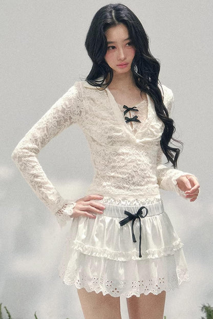 Blurred Focus Lace Top