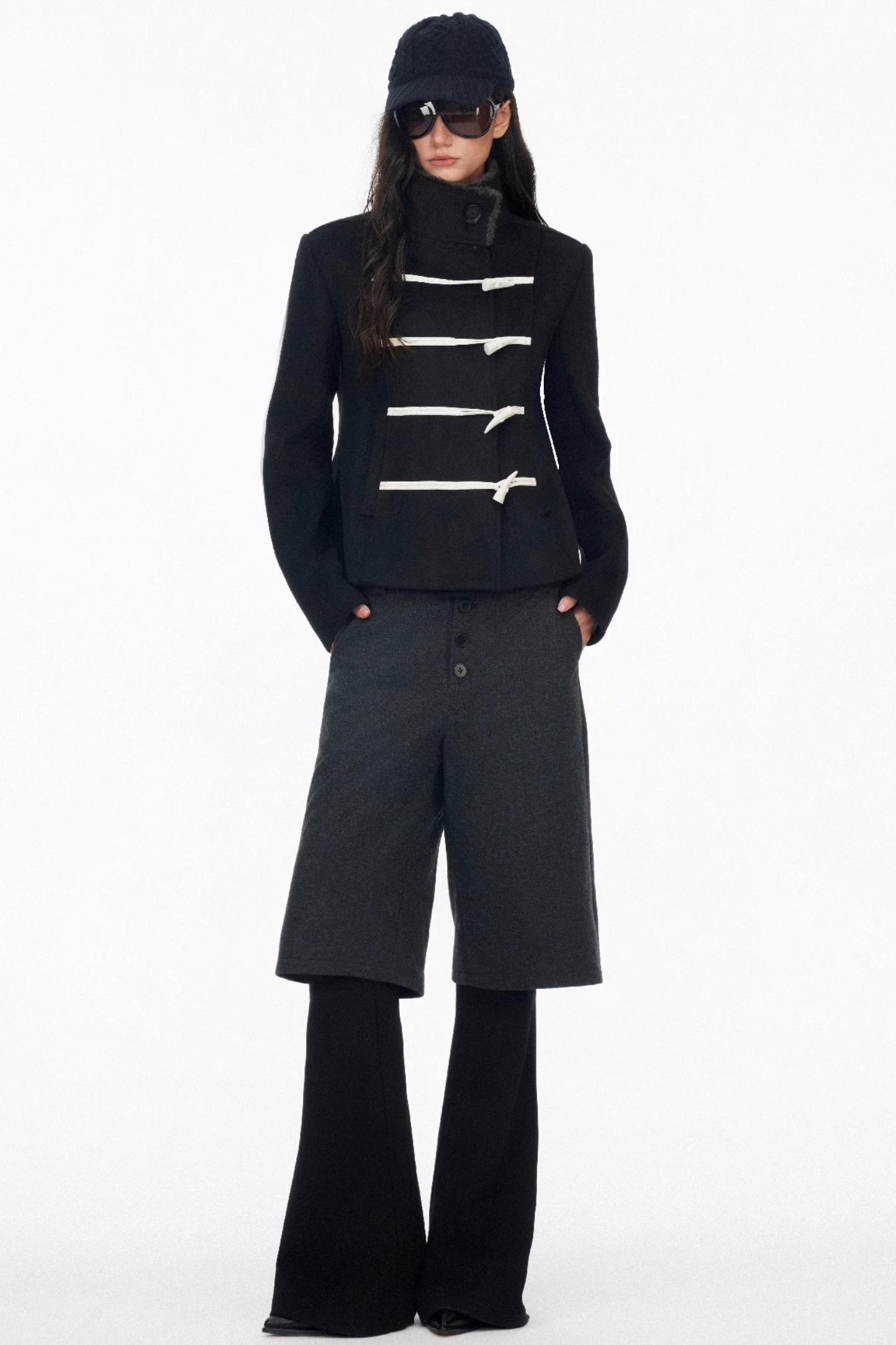 Layered Draped Bootcut Pants