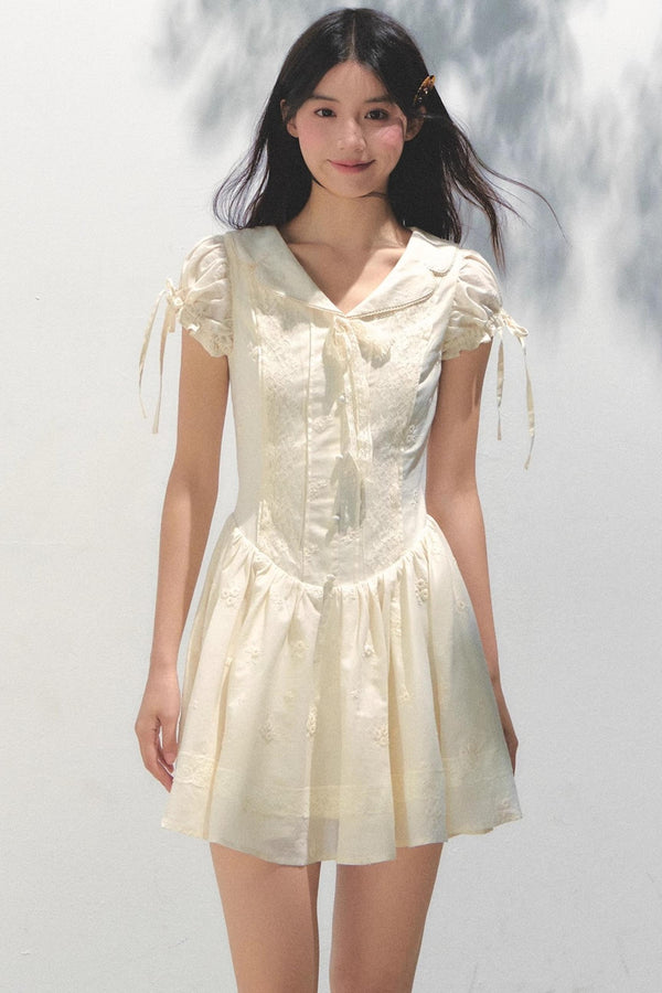 Holiday Afternoon Bubble Sleeve Dress