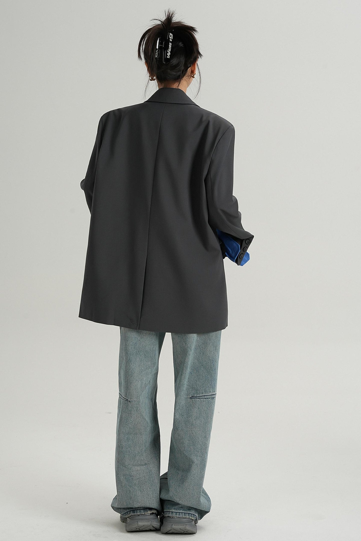 Blazer à lacets de design tempérament 