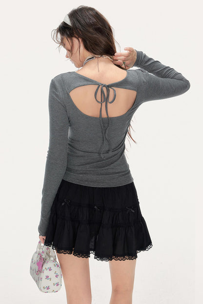 Sweet Spicy Cut-Out Long-Sleeved Shirt