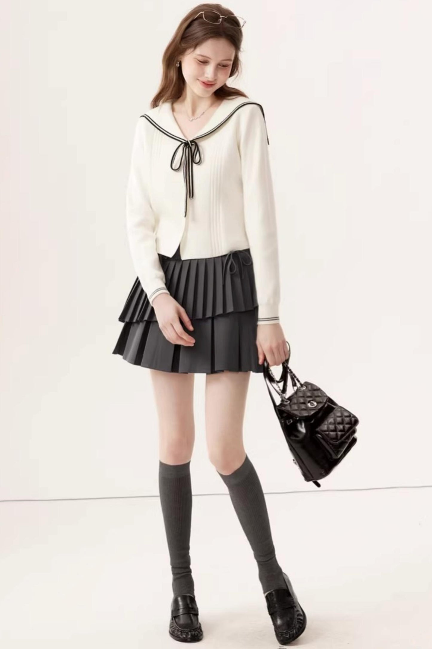 V-Neck Sailor Knit Top