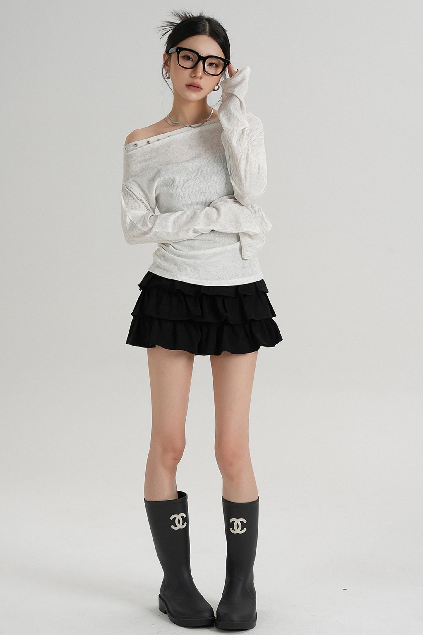 Classic High Waisted Pleated Skirt