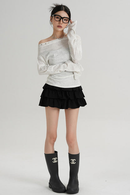 Classic High Waisted Pleated Skirt