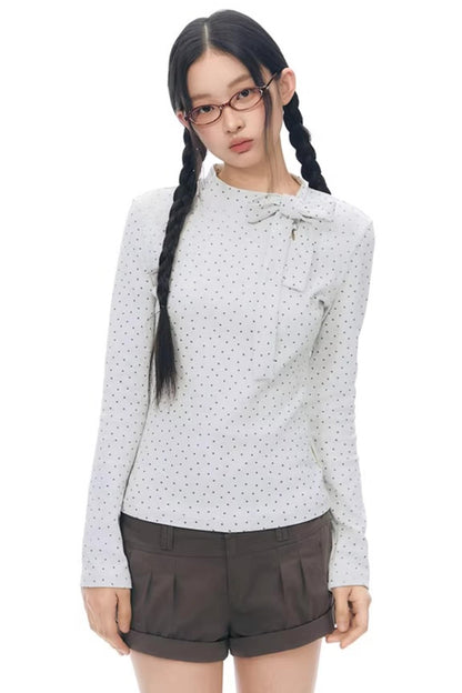 Tie-Neck Slim-Fit Blouse