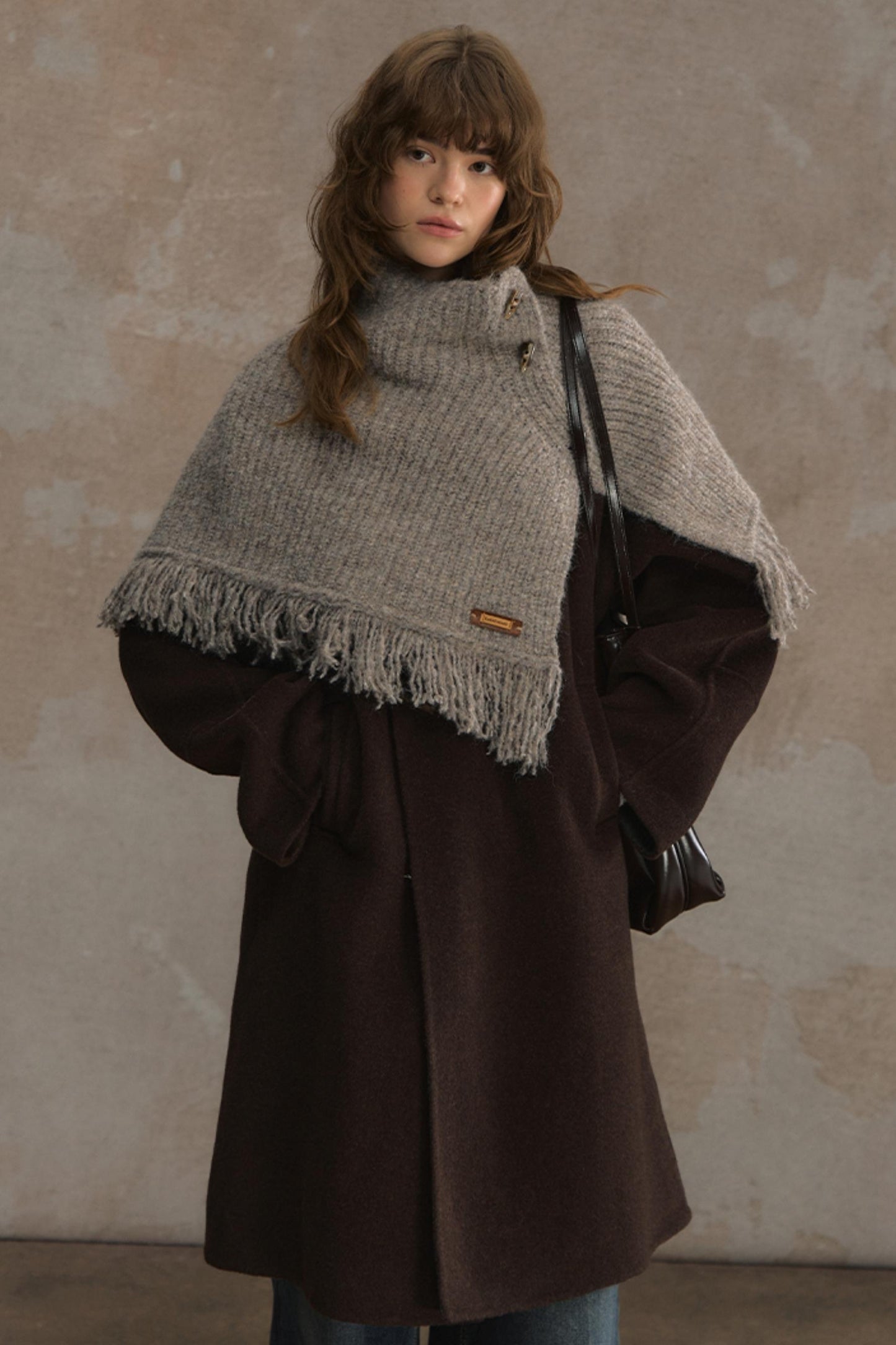 Wool Knitted Cape Cardigan