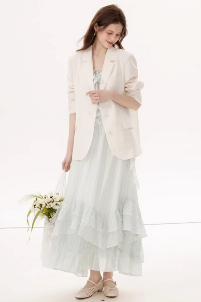 Tencel Ruffle Two-Piece Dress