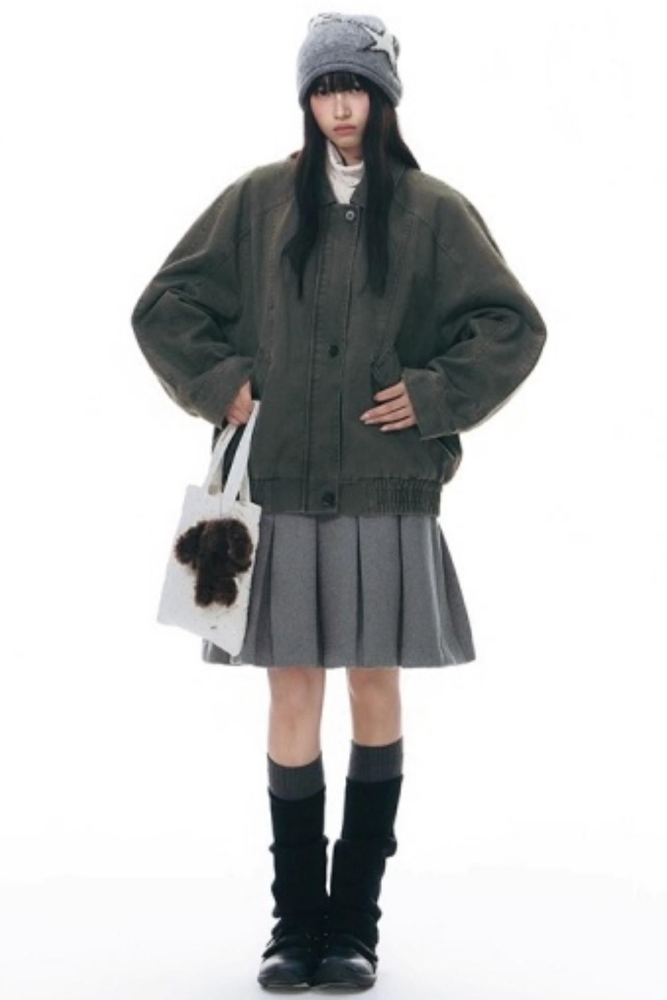 Vintage Lapel Cargo Jacket