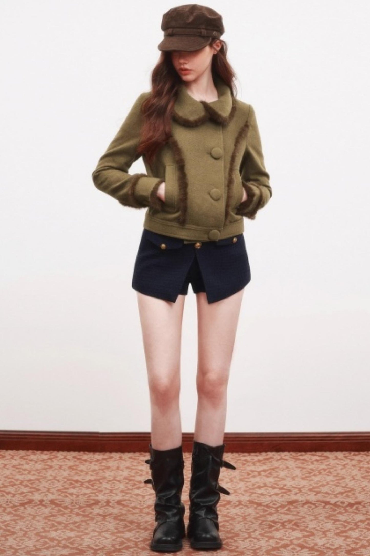 Warm Mink Fur Woolen Short Coat