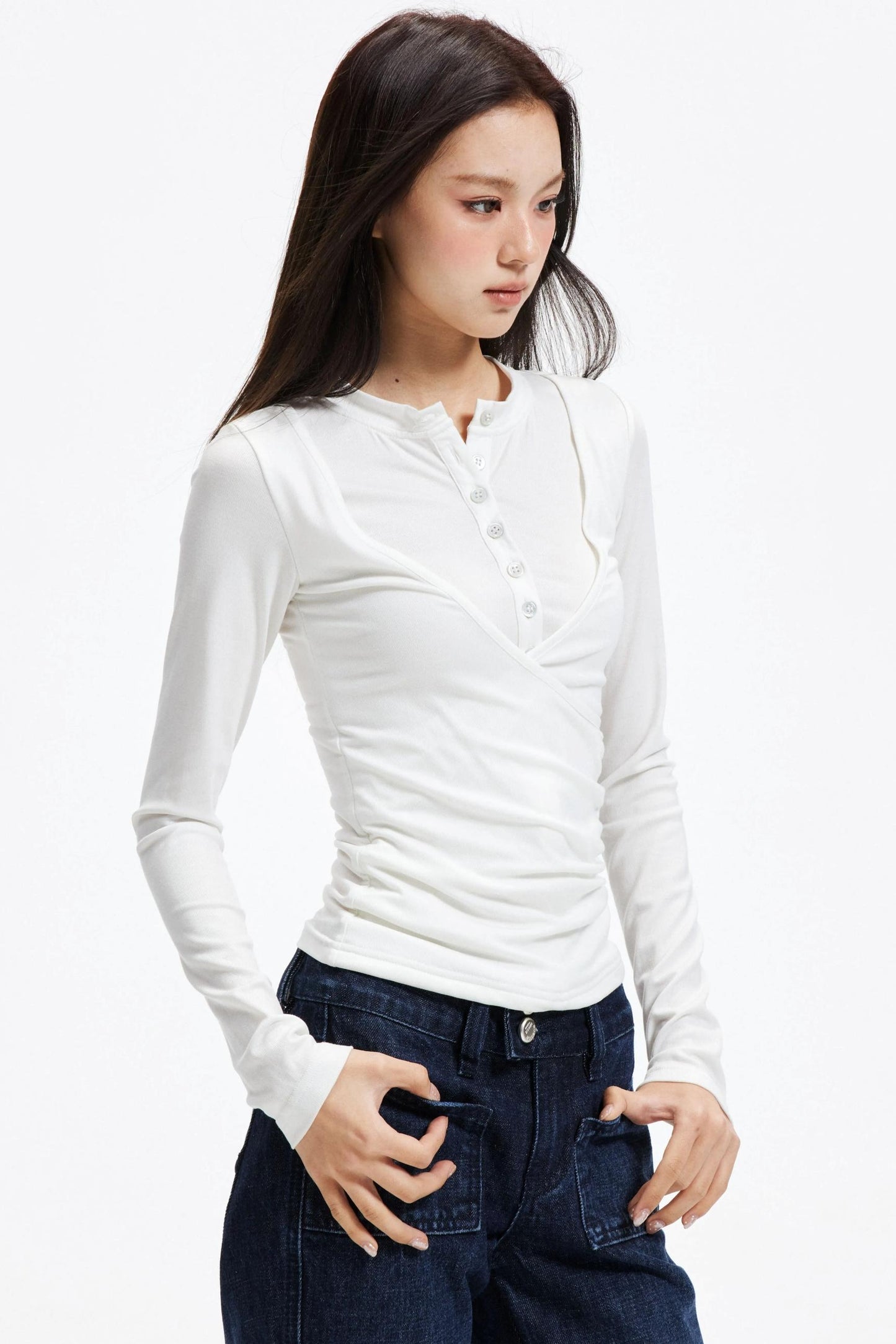 Pleated Lyocell Knitted Top