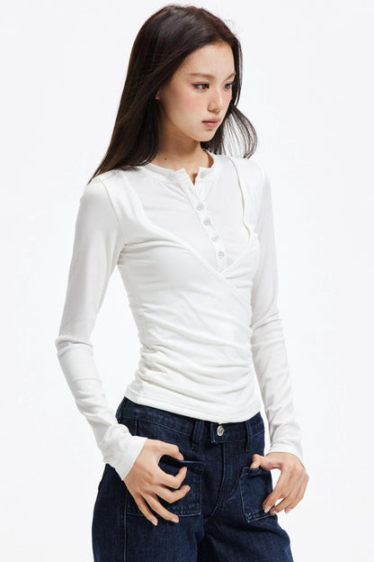 Pleated Lyocell Knitted Top