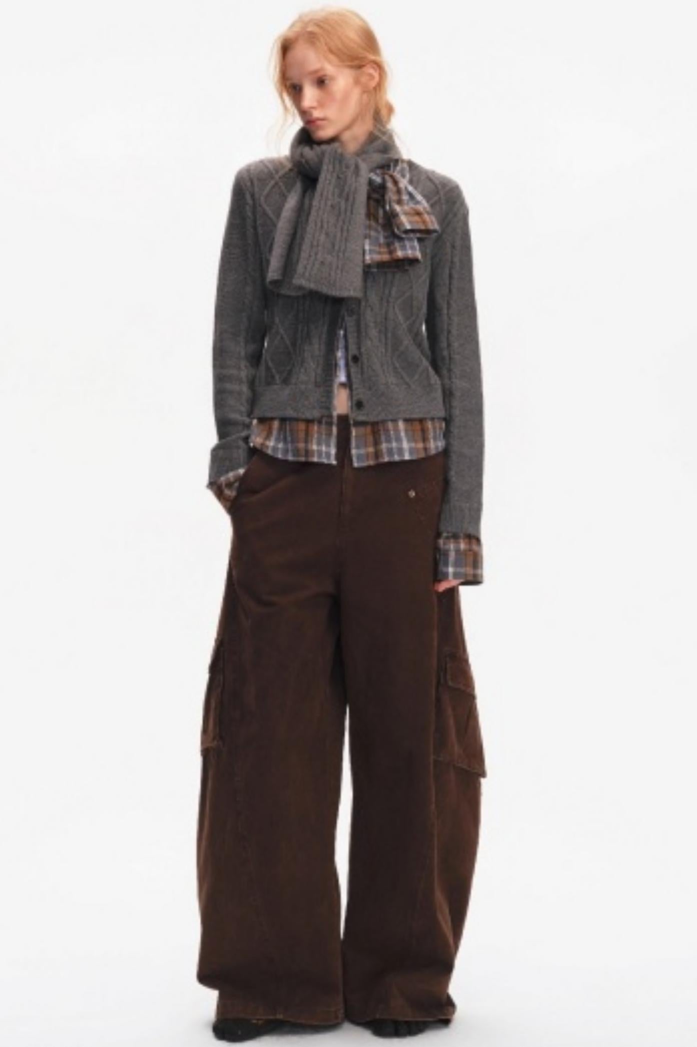 Wool Twist Cardigan Sweater Set-Up