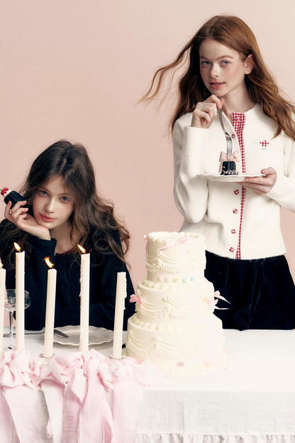 Wool Blend Plaid Cardigan