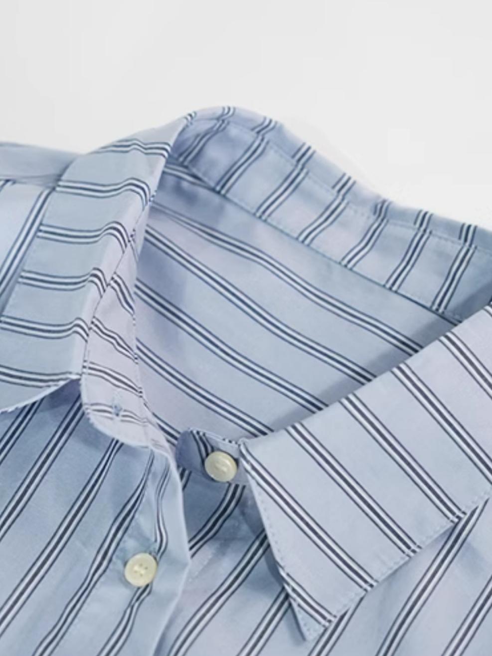 Striped Cotton Commuter Shirt