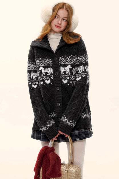Fair Isle Knit Cardigan