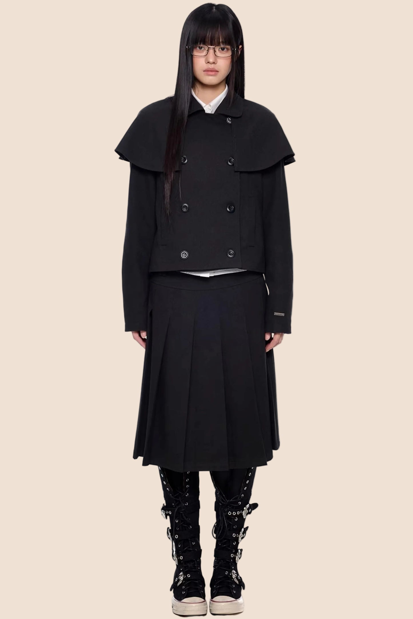 Doppelreihiger Cape-Mantel