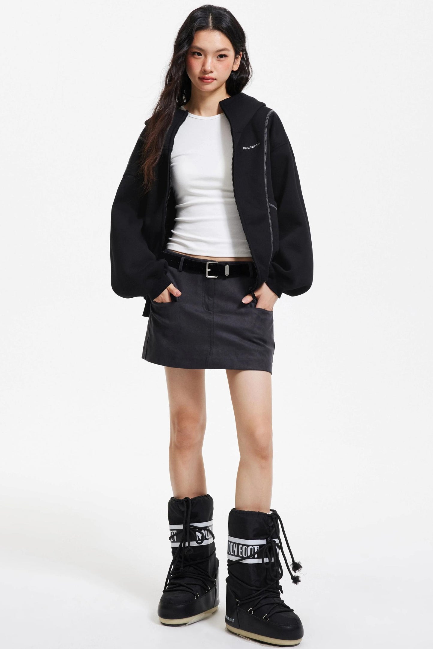 Retro Hooded Zip-Up Jacket