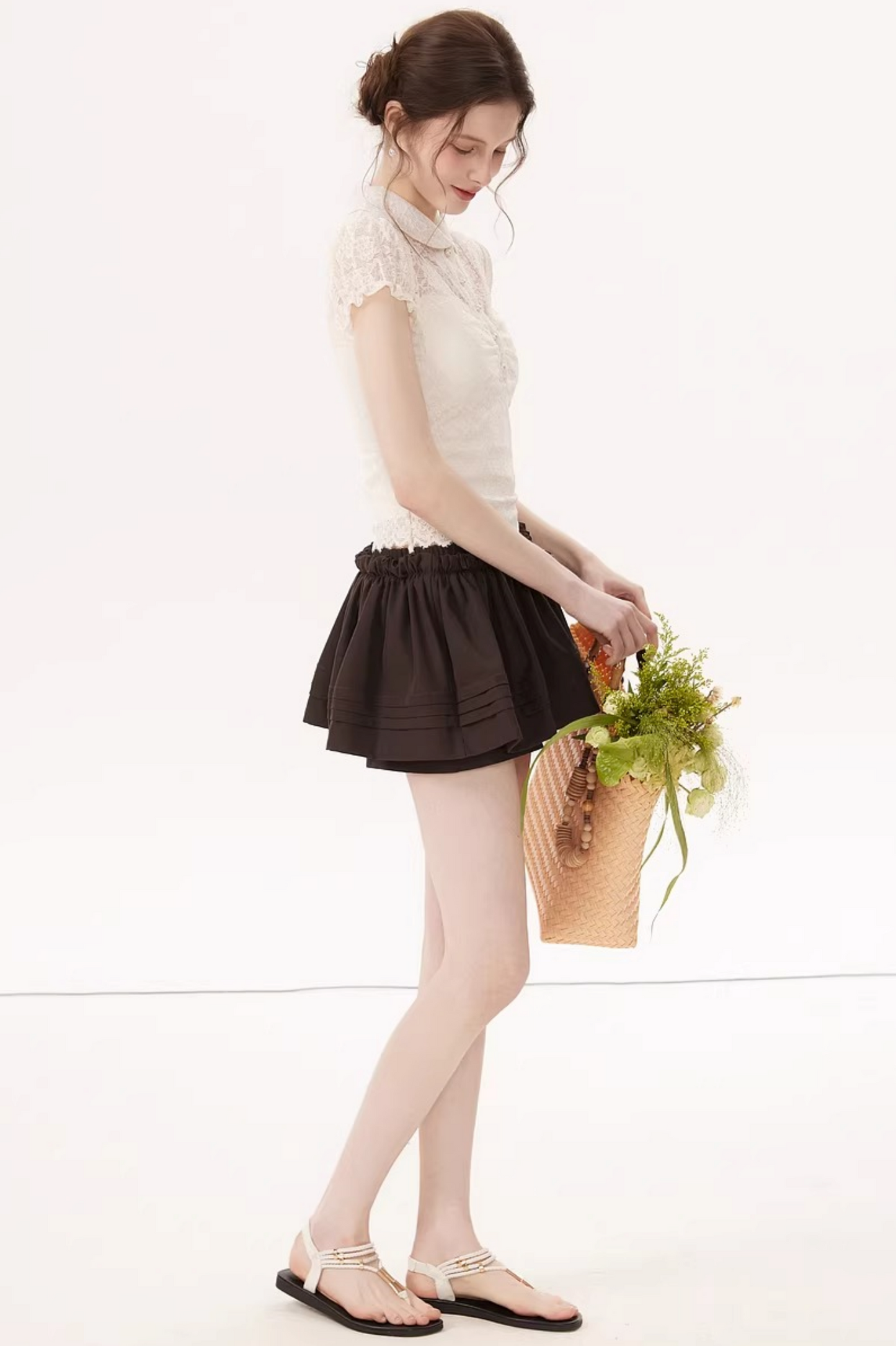 Lace Embroidery Doll Collar Top