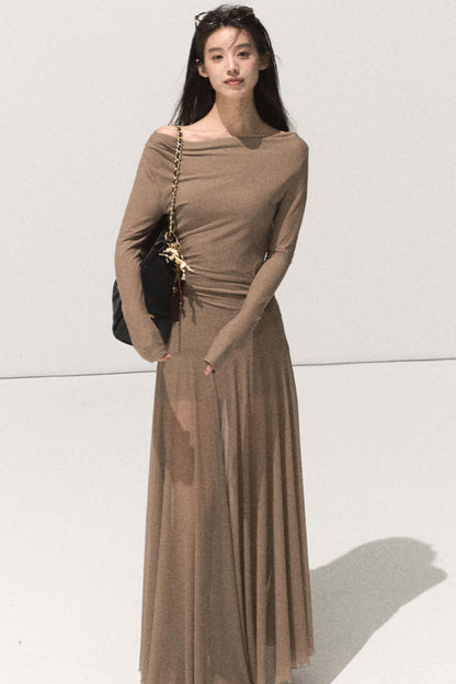 Soft Mist Shoulder Dress