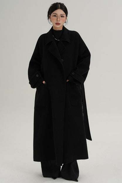 Stand-Up Wool Long Coat