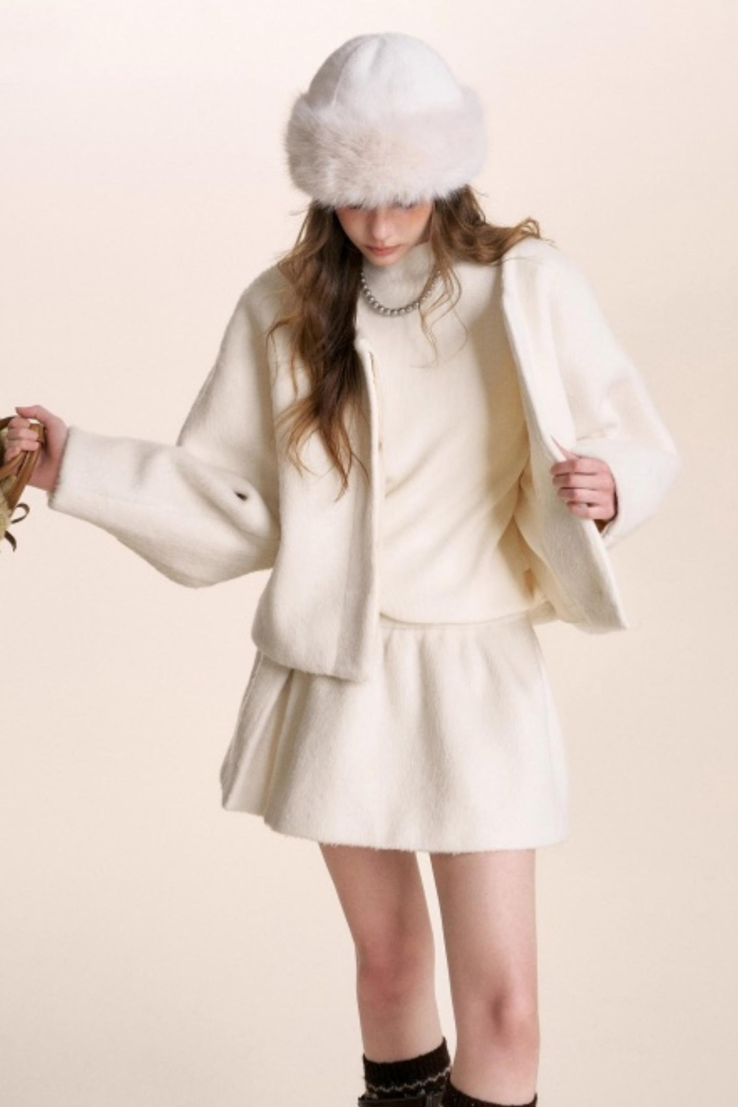 Romantic French Wool Jacket Suit Set-Up