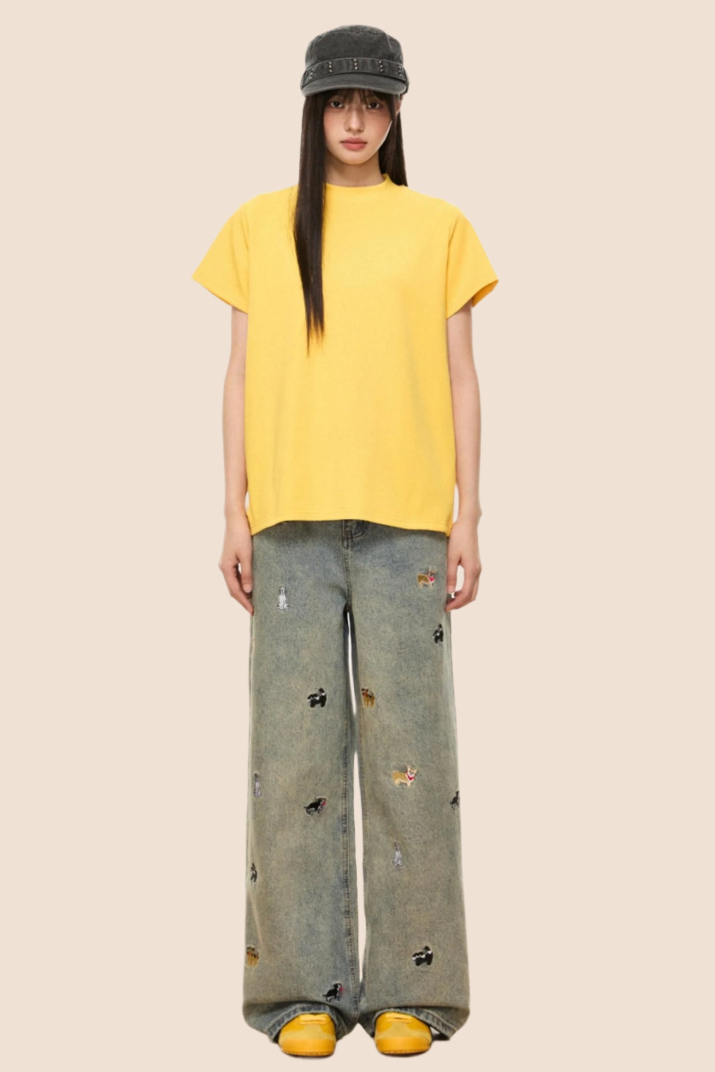 Vintage Embroidered Loose Fit Jeans