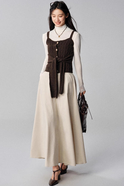 Mountains White A-Line Skirt