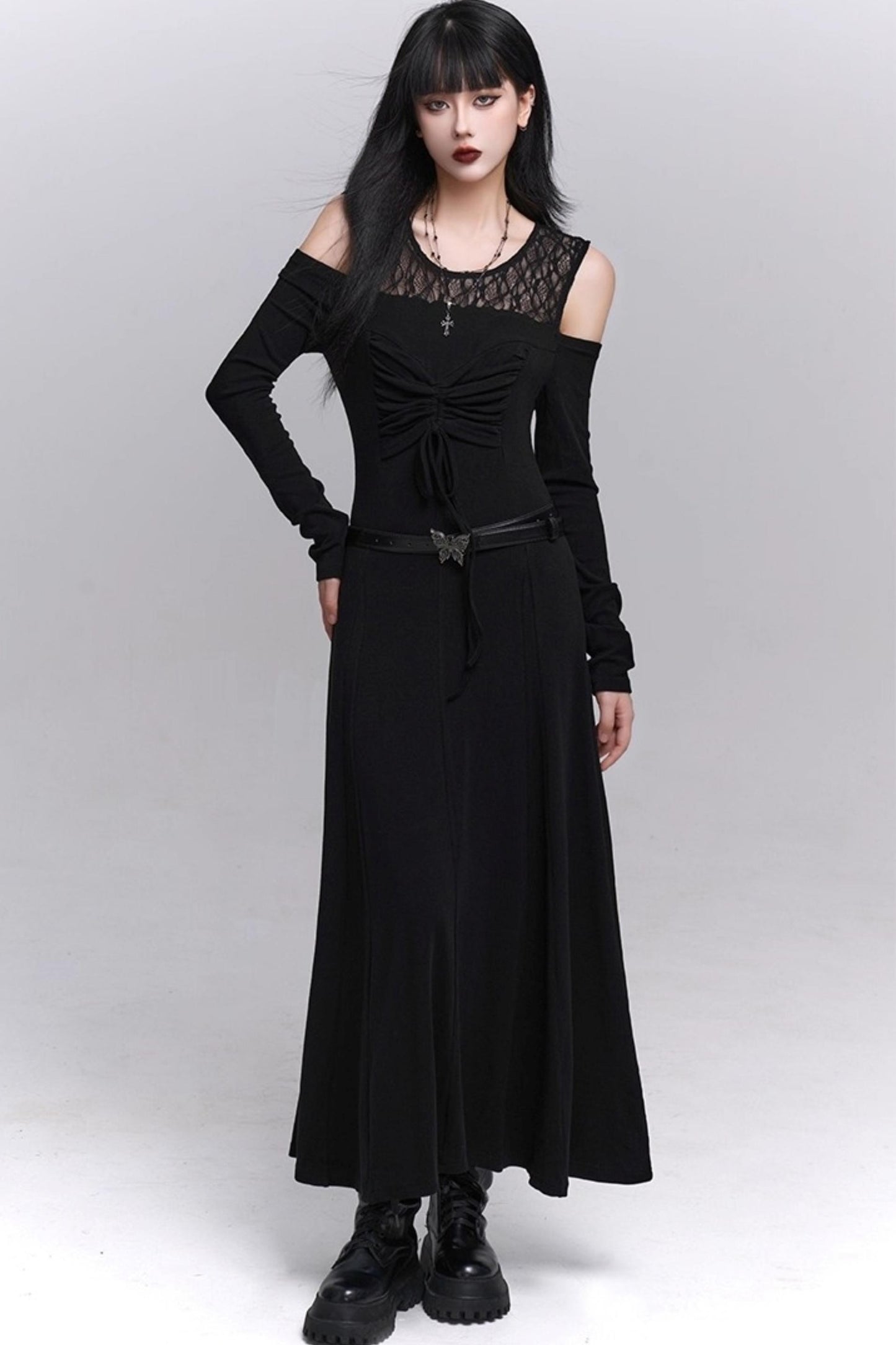 Black Long Sleeve Maxi Dress