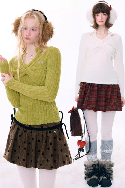 Retro Knit Halter Sweater