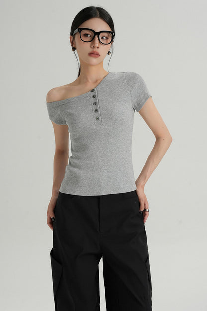 Chic Buttoned T-Shirt