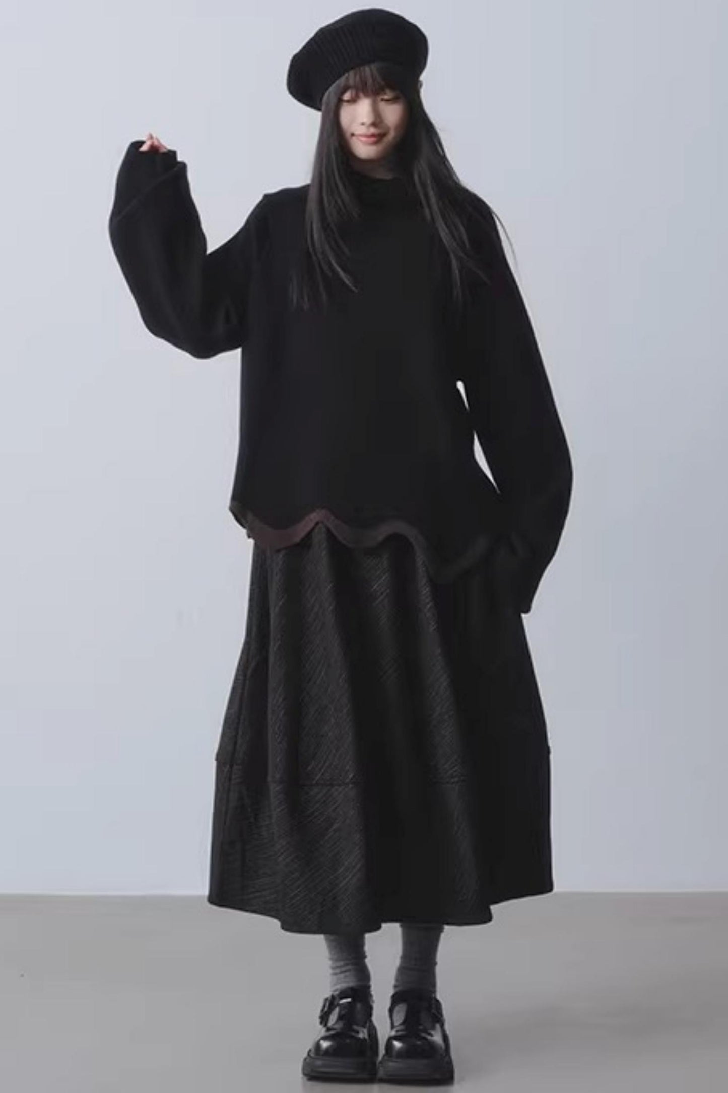 Orange Dusk Fleece-Lined Skirt