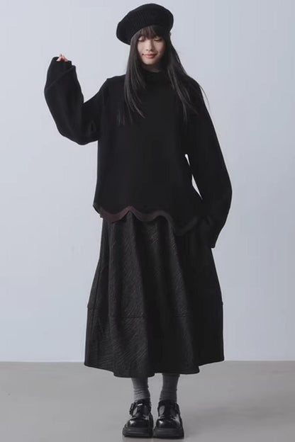 Orange Dusk Fleece-Lined Skirt