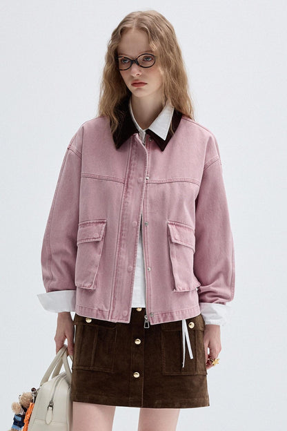 Workwear Style Retro Denim Jacket