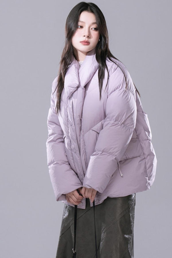 조용한 타로 스카프 칼라 덕다운 재킷 