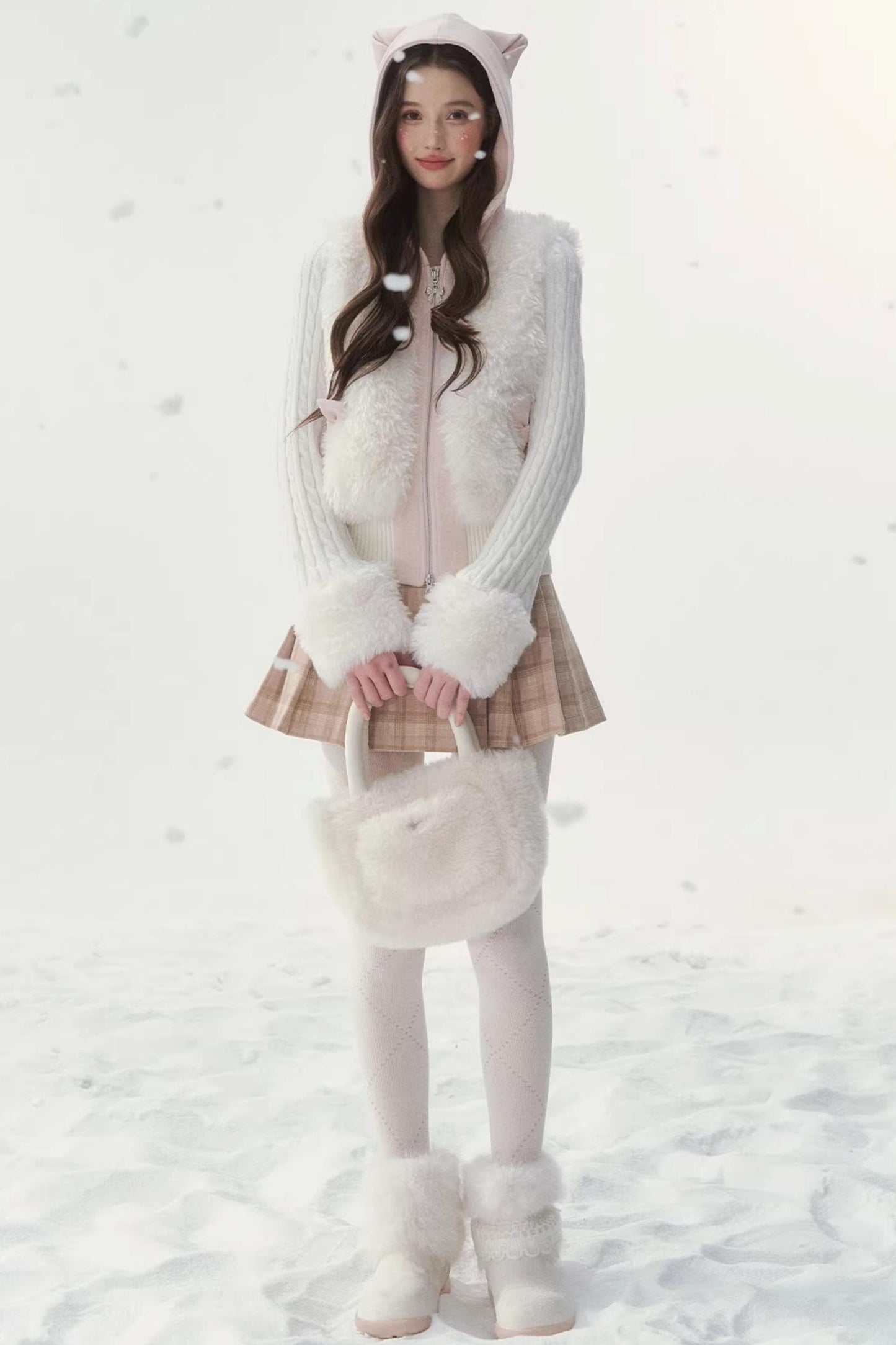 Eco-Friendly Fur Patchwork Jacket