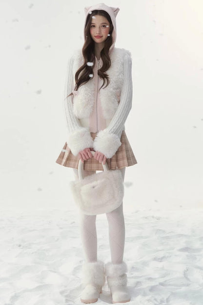 Eco-Friendly Fur Patchwork Jacket