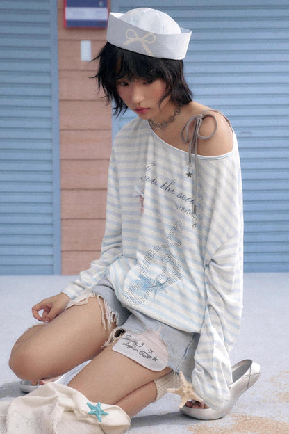 Whiskered Wings Denim Shorts