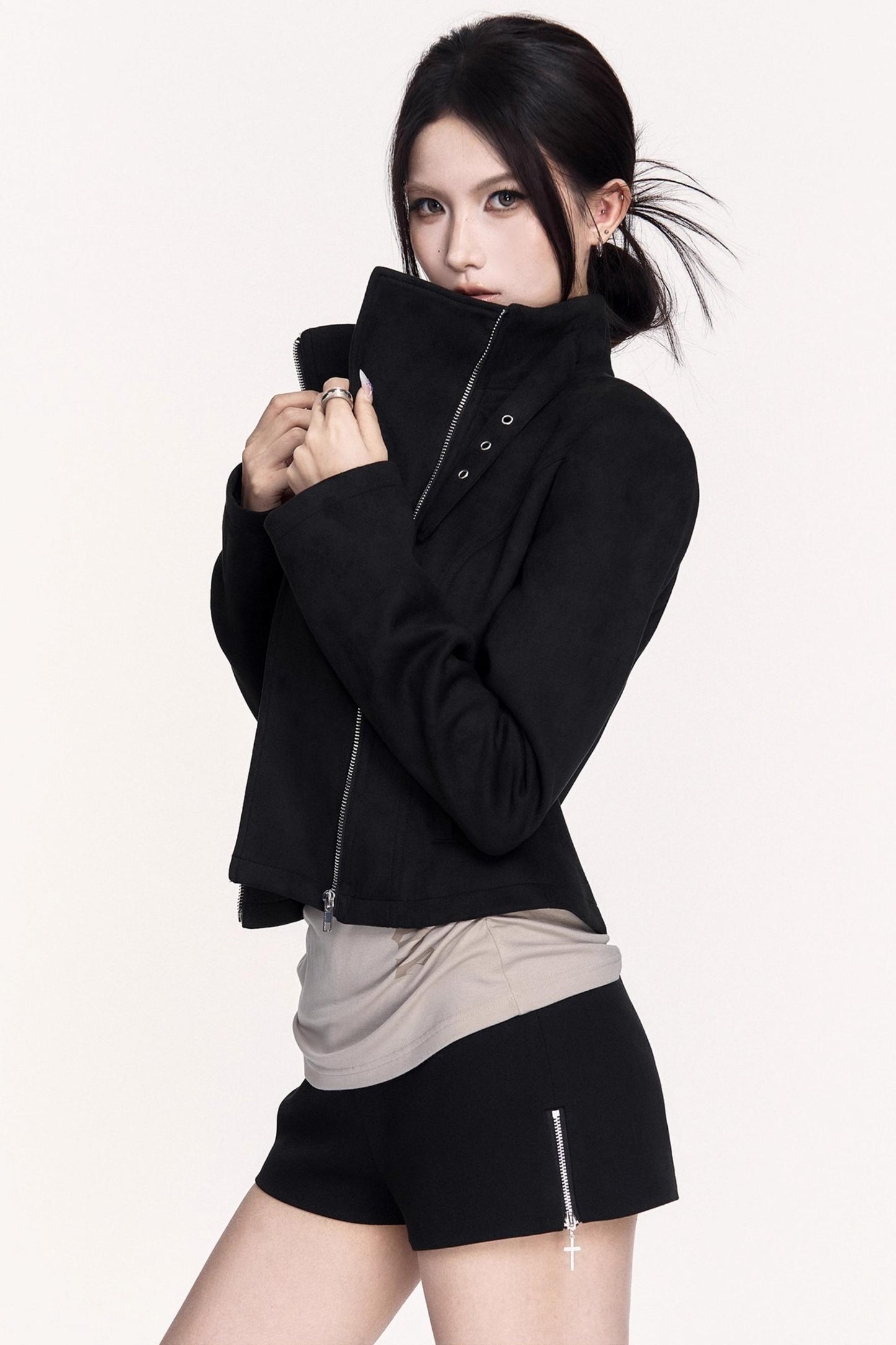 Slimming Hot Suede Biker Leather Jacket