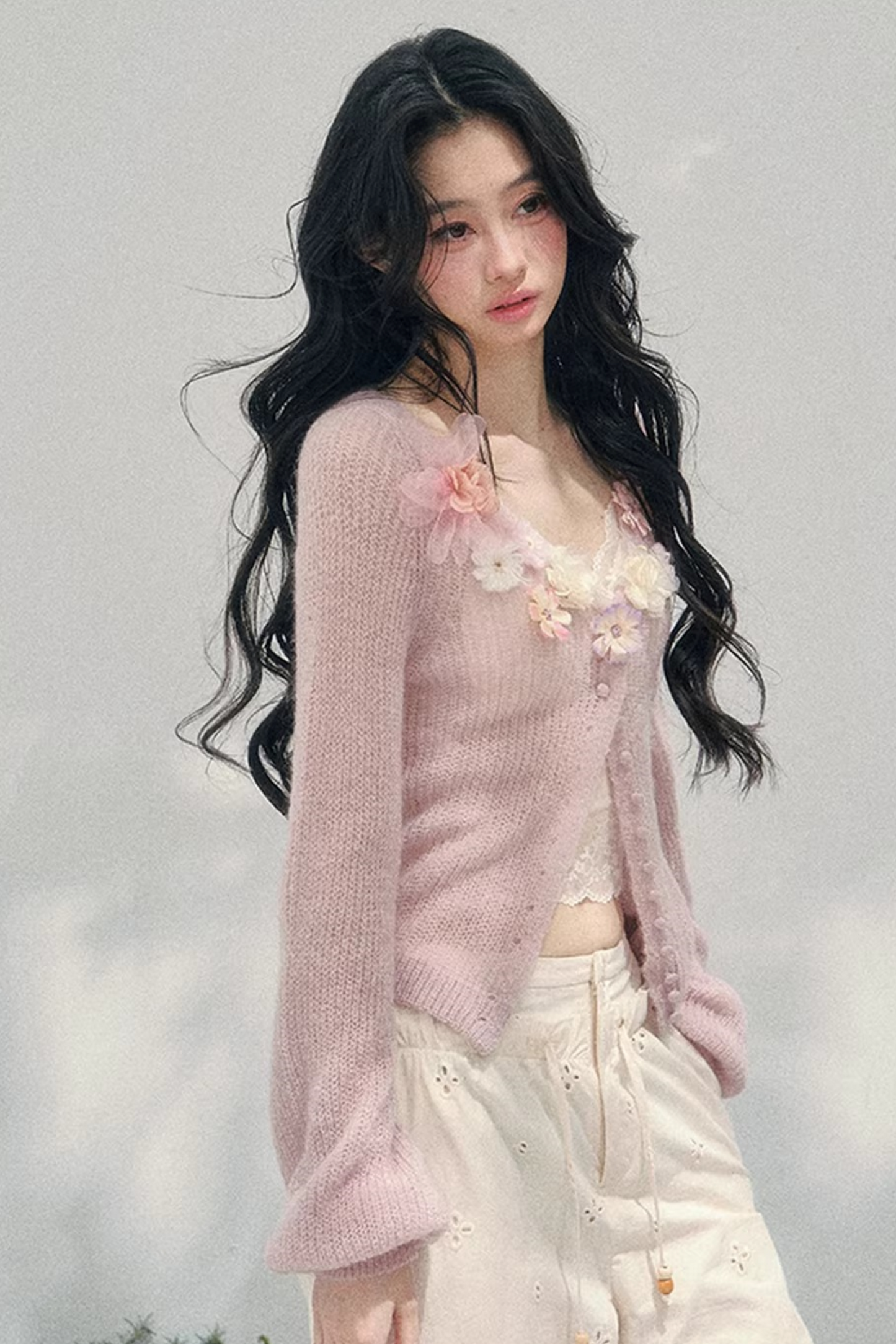 Spring Soft Breeze Floral Sweater Set-Up