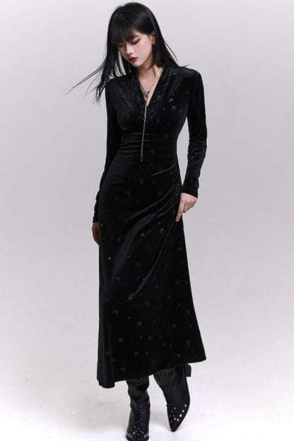 Black Velvet Butterfly Dress
