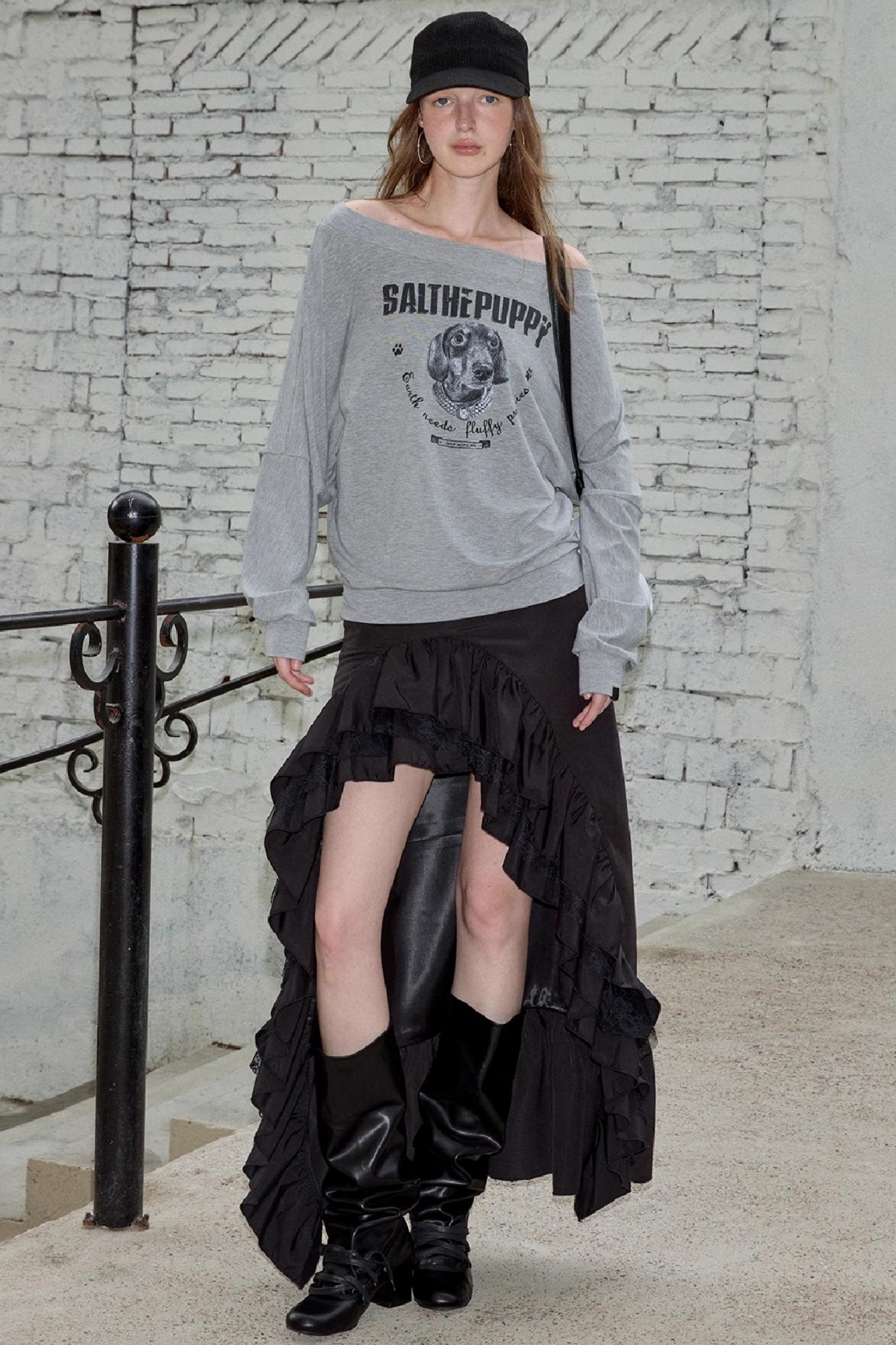 Puppy Print Long Sleeve T-shirt