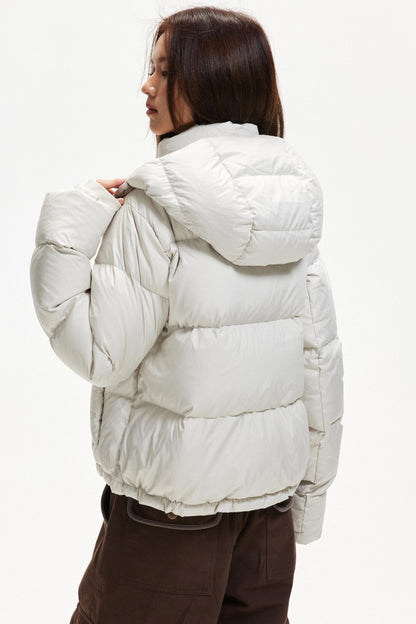 Hooded White Duck Down Jacket